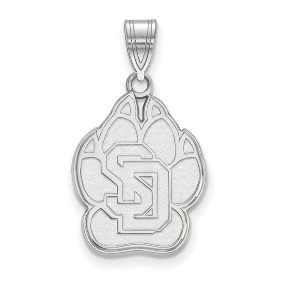 14k White Gold South Dakota Large Logo Pendant